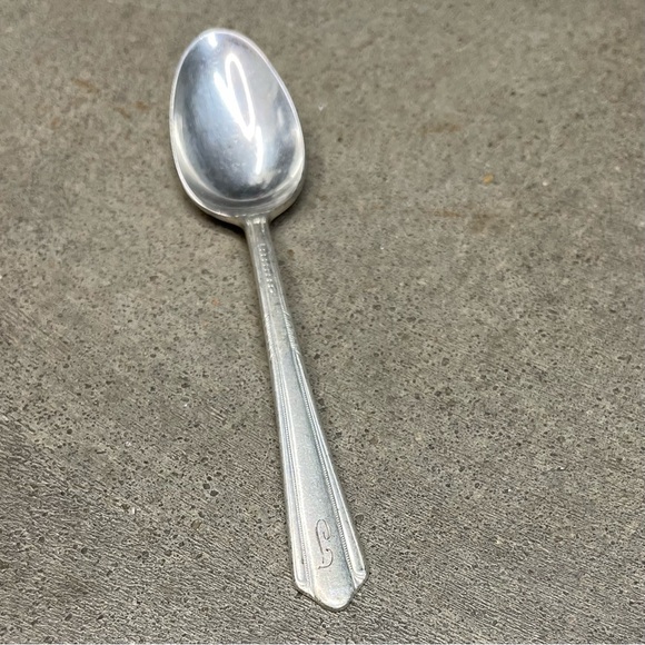 Vintage 1939 Holmes & Edwards Silverplate Inlaid Flatware Set Art Deco - Picture 10 of 11